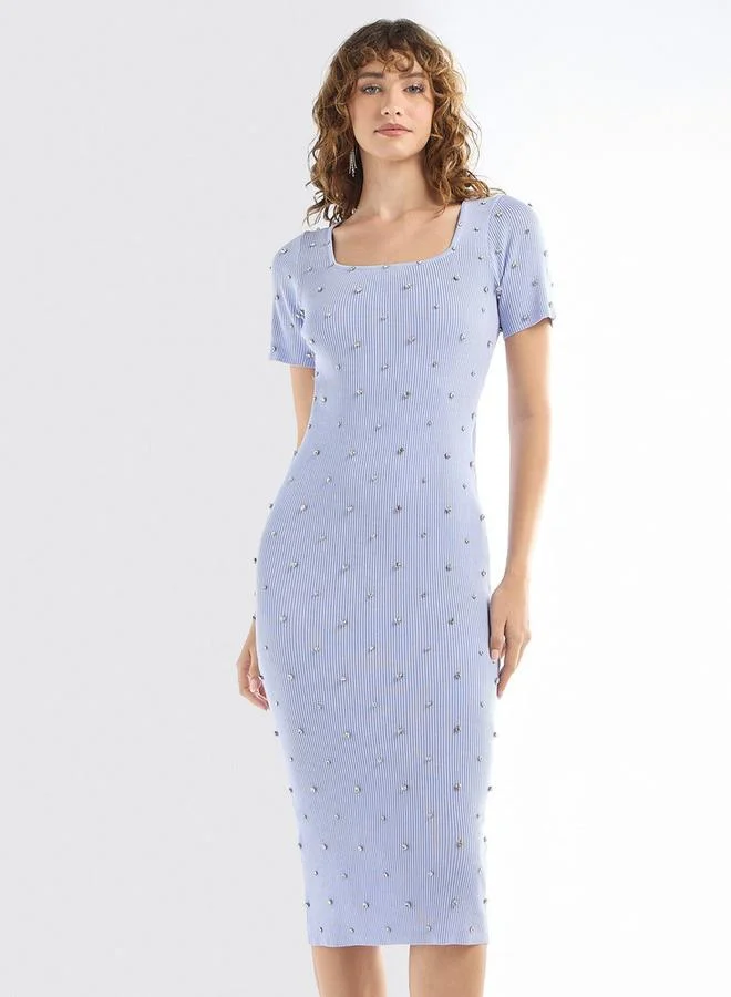 Splash FAV Ribbed Embellished Dress