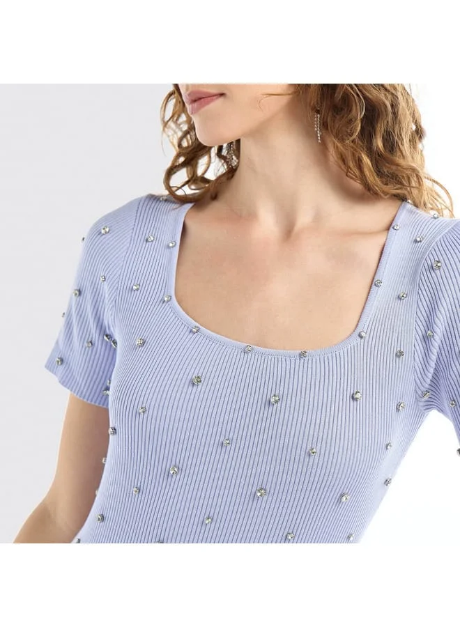Splash FAV Ribbed Embellished Dress