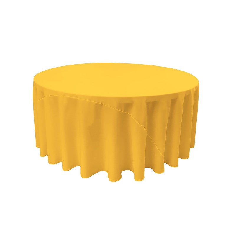 LA Linen Polyester Poplin Washable Round Tablecloth, Stain and Wrinkle Resistant Table Cover 120", Fabric Table Cloth for Dinning, Kitchen, Party, Holiday 120-Inch, Yellow Dark, (TCpop120R_Yellow147) - Image 5