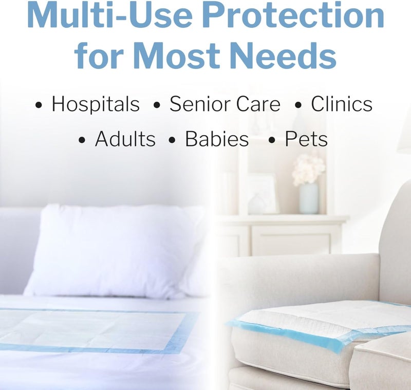 McKesson Underpads Disposable Bed Pads 23" x 24" [200 Count], Heavy Absorbency, 3-Ply Tissue Incontinence Chux for Adults, Elderly, and Baby, Pee Pads - Image 5
