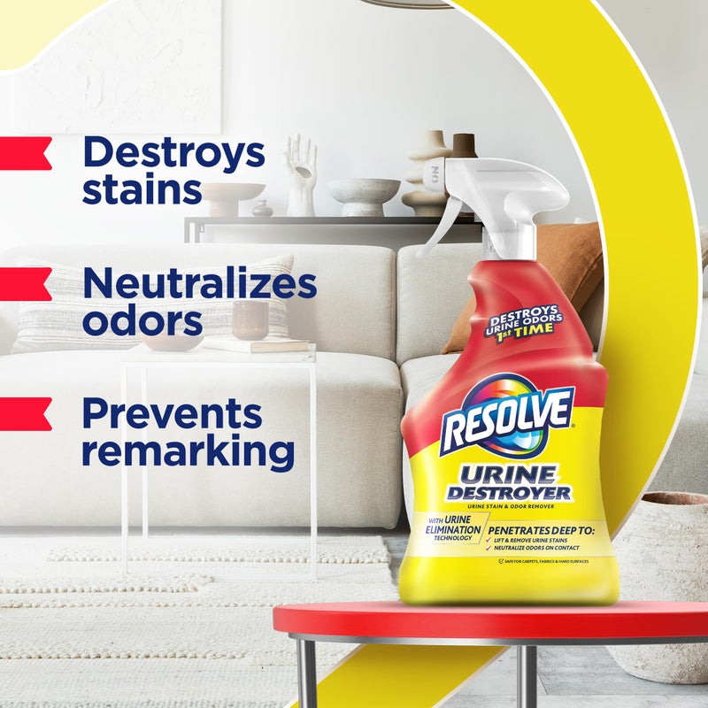 Resolve Urine Destroyer Spray - Pet Stain and Odor Remover, Carpet Cleaner Solution for Cat and Dog Urine, 32 Fl Oz - Image 3