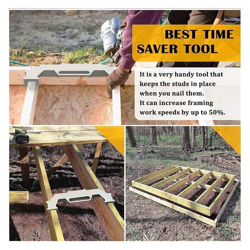 klarako On Center Stud Layout Tool, Accurate Measurement, Framing Spacing Positioning Jig, Cast Aluminum, Save Time - Image 2