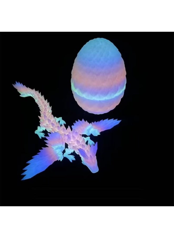 3D Printed Dragon and Dragon Egg, shows white in daylight and multicolour in darkness - Image 1