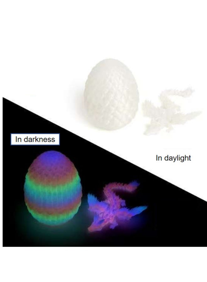 3D Printed Dragon and Dragon Egg, shows white in daylight and multicolour in darkness - Image 3