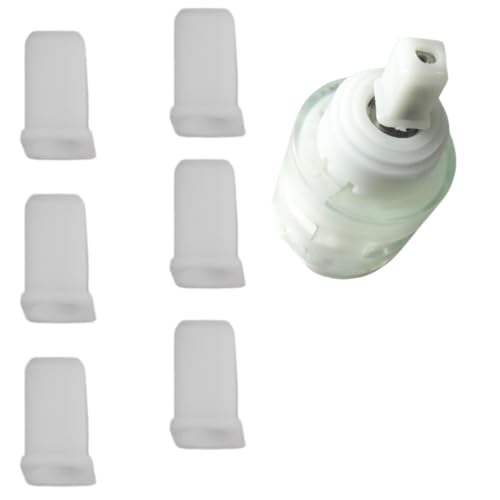 DEEGAA MART DEEGAAMART Plastic Diverter Handle Bush, Cap Set Compatible with Jaquar Type Fixtures – 46mm Sleeve, Smooth Rotation, Durable Plumbing Spare for Bathroom Fittings (White) Qty - 6 - Image 1