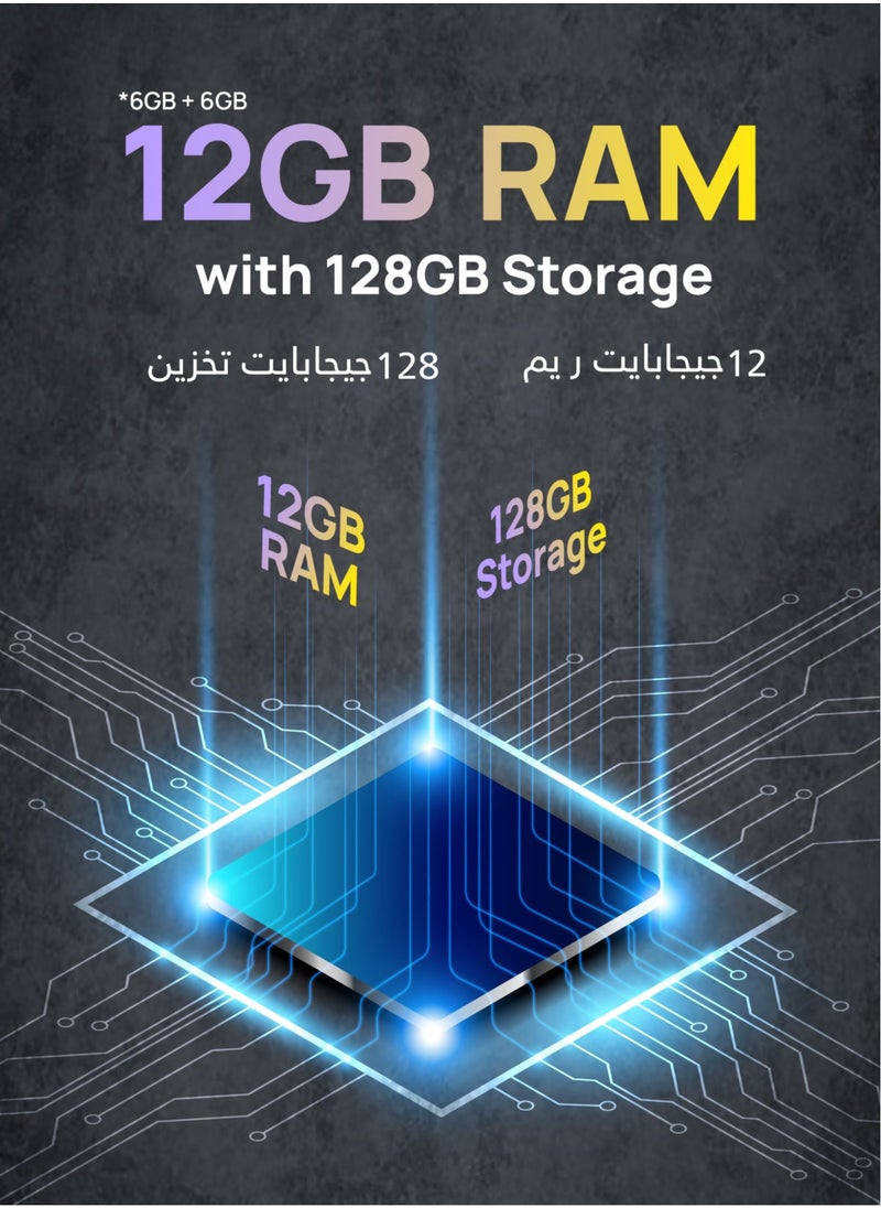 تا كتيل هاتف ذكي T16 Pro MAX يعمل بنظام Android، ذاكرة وصول عشوائي سعتها 12 جيجابايت وسعة تخزين 128 جيجابايت، وكاميرا مزدوجة بدقة 16 ميجابكسل وشاشة فائقة الوضوح FHD+ (أسود)  - Image 4
