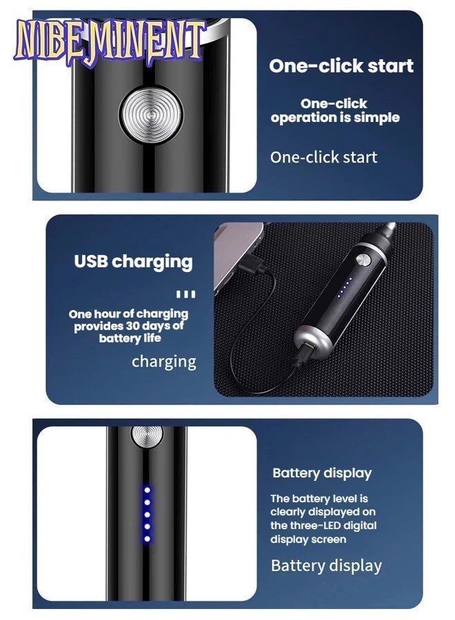 نيبمينينت ماكينة كهربائية لشعر الأنف والأذن تزيل بسهولة الحواجب وشعر الوجه، وشحن USB، مزود ببطارية ليثيوم بسعة 500 مللي أمبير، وتصميم مدمج مناسب للرجال والنساء، مما يجعله هدية رائعة ليوم الأب. - Image 4