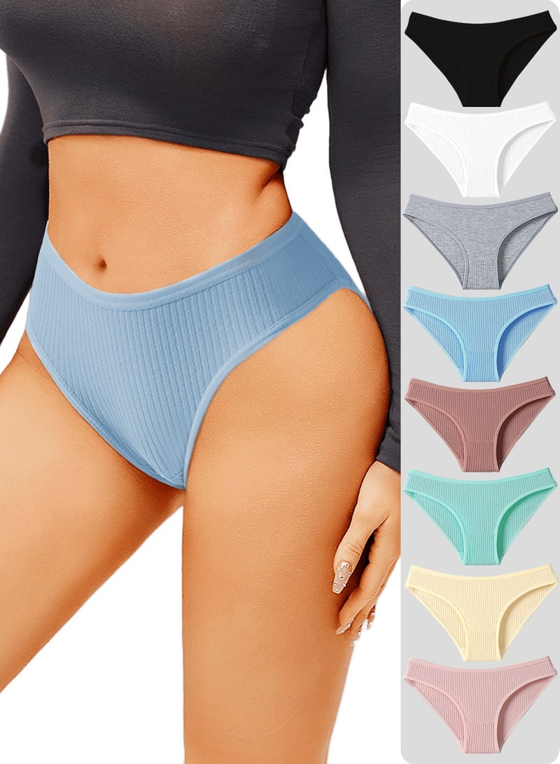 8-Piece Ladies Cotton Panties Simple Plus-Size Fashionable Briefs - Image 1