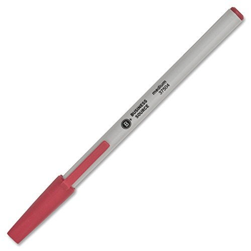 Business Source Writing Correction Ballpoint Pen, Red (37504) 12 Count (Pack of 1) - Image 3