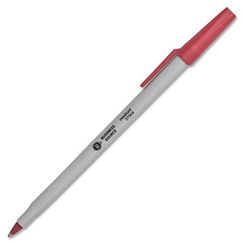 Business Source Writing Correction Ballpoint Pen, Red (37504) 12 Count (Pack of 1) - Image 4