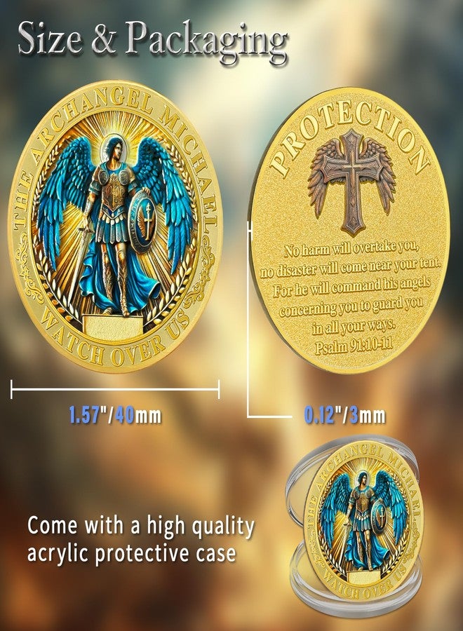 ASmileIndeep Archangel Michael Challenge Coin - St Michael Coins Saint Michael Police Officers Prayer Coin Thin Blue Line Law Enforcement Protection Token Guardian Collectible Gift（A） - Image 5