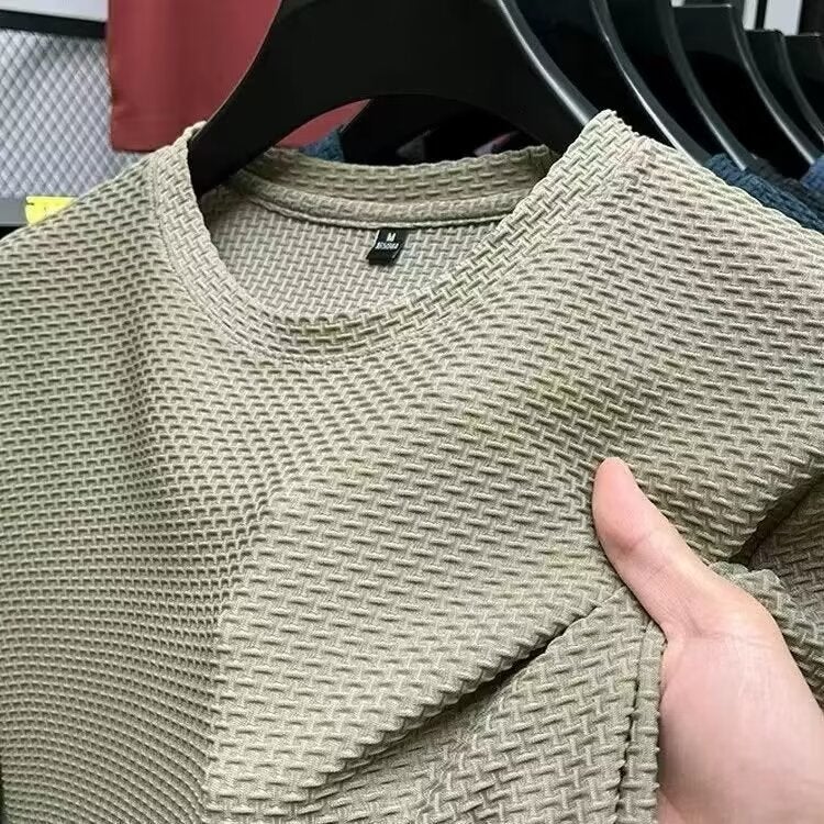 Bamboo Mesh Ice Silk T-Shirt Men'S Sweat-Absorbent Thin Half-Sleeve - Image 4