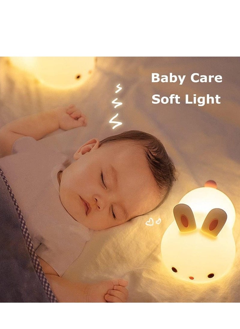 JAJEEK Cute Night Light for Kids – Toddler Bedroom Night Light, Portable Silicone LED Night Light for Children's Room (Adorable Cute Rabbit Design) - Image 3