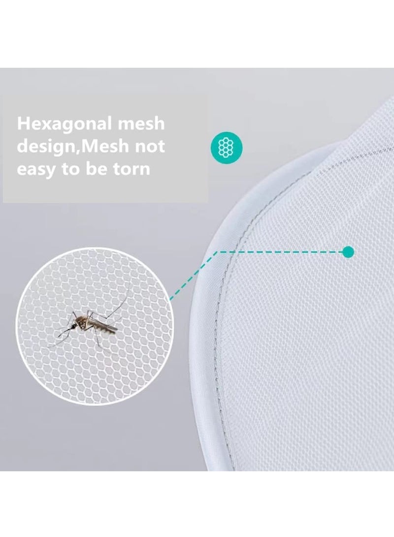 SOLARAE شبكة بعوض قابلة للطي عالمية وحقيبة تخزين لعربة الأطفال مع سحاب غطاء شمس قابل للرؤية وقابل للتنفس لشبكة سرير الأطفال لمقاعد السيارات والمهود والسرير (أبيض) - Image 5