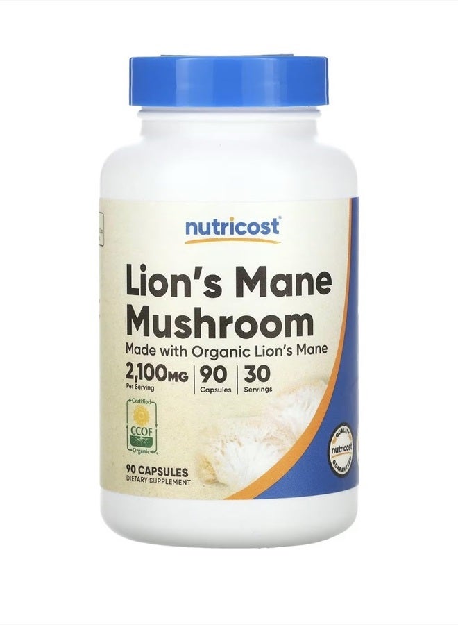 Nutricost فطر ذيل الأسد، 2100 ملغ - 90 كبسولة - Image 1