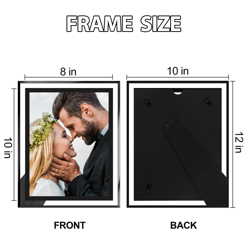 HIKWADERY 8x10 Picture Frames Black - Set of 4  HD Real Glass 8 by 10 Photo Frame Great Gift  for Tabletop or Wall Display (8 x 10  Black) - Image 5