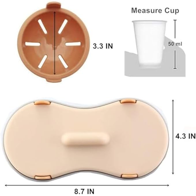 jaffiust The White Shop Egg Poacher Microwavable With Measure Cup Dishwashable Egg Maker Poached Kitchen Gadget Orange - Image 2