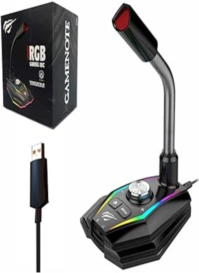 Generic Gamenote gk56 usb rgb led light gaming mic | compact design | for computer - 2725610542846 