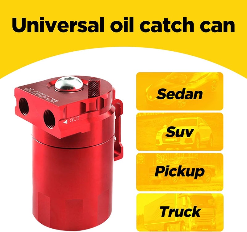 AOCISKA Aluminum Baffled Oil Catch Can Kit - Image 2