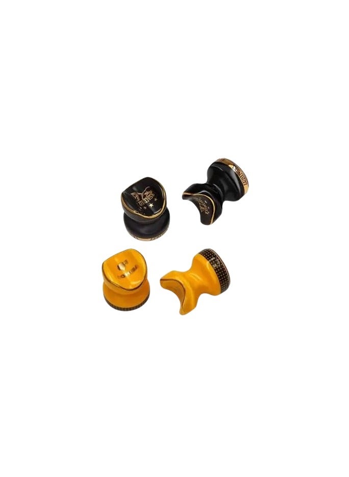 طقم مكون من 2 حامل  فاخر بتصميم مميز من السيراميك المصقول، يجمع بين الفخامة والعملية. مزين بتفاصيل ذهبية تضفي لمسة من الرقي. قطعة مثالية لترتقي بتجربة تدخين السيجار. - Image 1