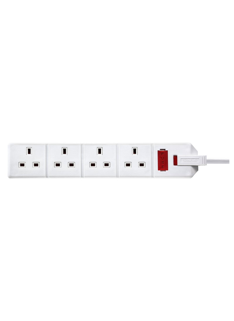 MASTERPLUG Four Socket Heavy Duty Extension Lead 2 Meter 4 Sockets 13A  - Image 4