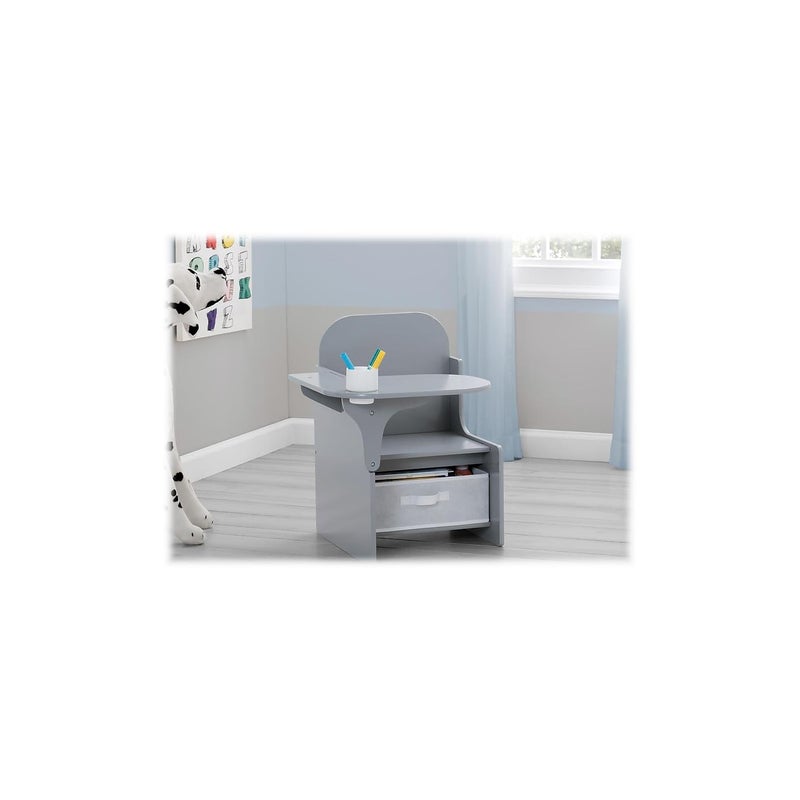 Delta Children MySize Chair Desk With Storage Bin, Grey - Image 3