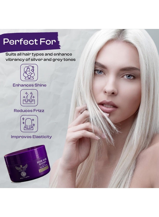 VINTAGE Blonding Hair Mask 300g (10.14 fl oz) – Anti-Yellow Purple Toning Treatment with Luna Matrix Complex & Blond Balance System for Blonde, Silver, Platinum, and Bleached Hair - Image 2