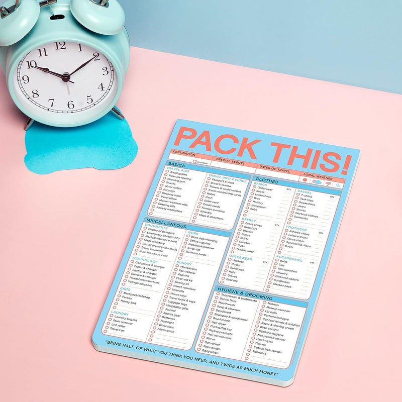 نوك نوك دفتر "" من نوع "Pack This Pad" (إصدار الباستيل) - دفتر قائمة التعبئة وملحقات السفر، مقاس 6 × 9 بوصات - Image 4