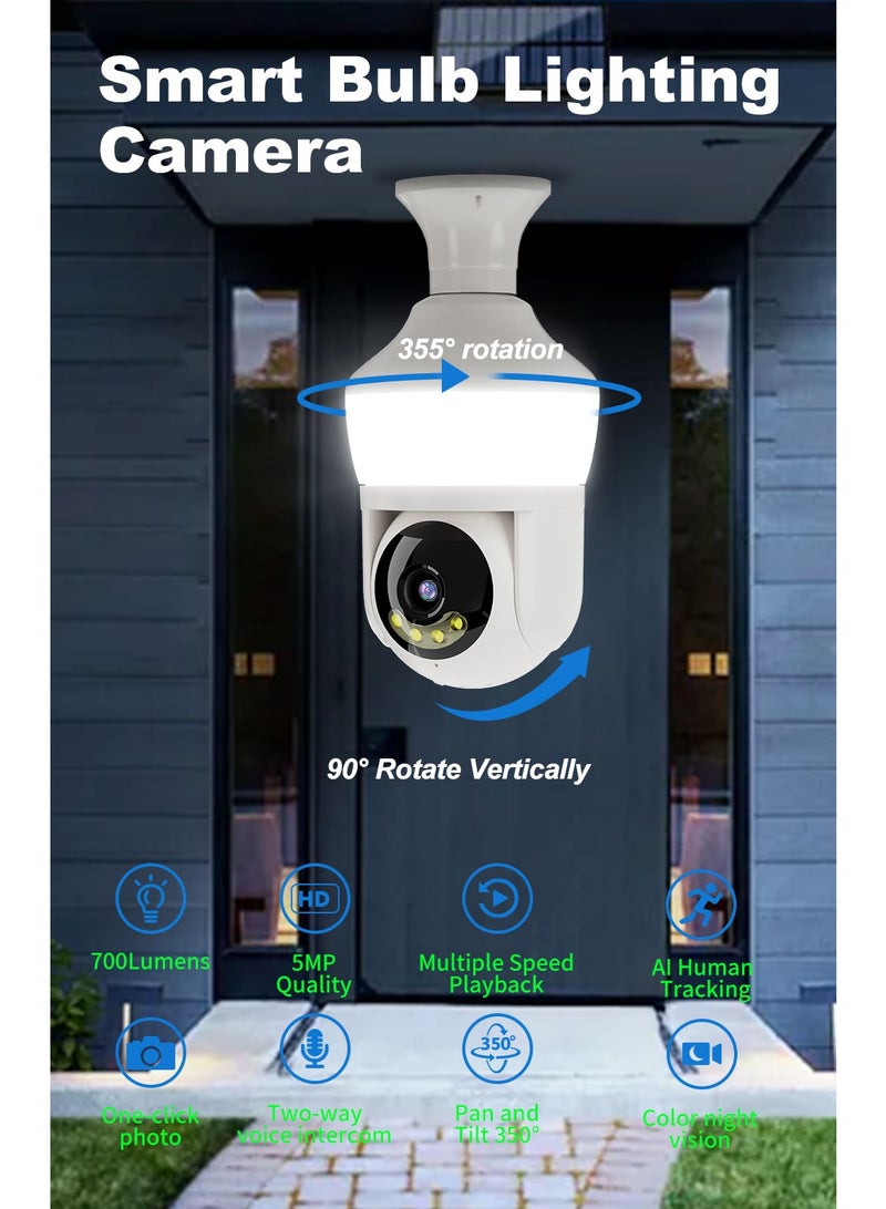 Generic Sight Bulb Pro Security Camera with 80 Watt Equivalent LED Light, Two Way Talk, HD Video WiFi Smart Camera, Perfect for Indoor Outdoor Night Vision Motion Detection - Image 4