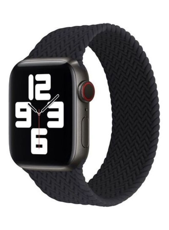 ACLIX Silicon Braided Replacement Strap For Apple Watch Series 7/6/SE/5/4 41/40/38 mm Small Black