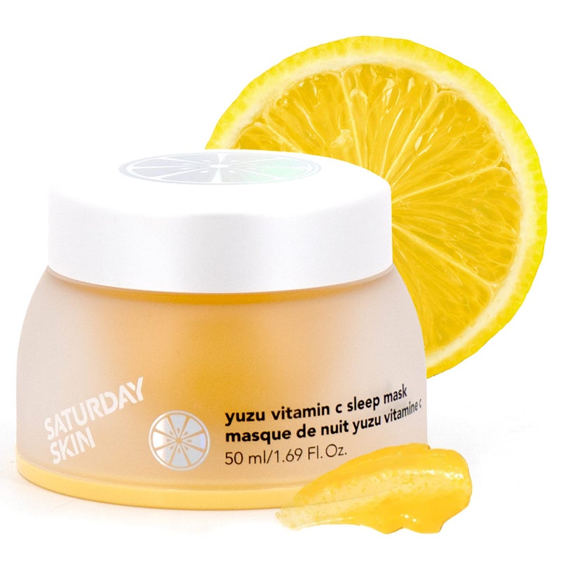 Saturday Skin Yuzu Vitamin C Overnight Sleep Mask Regenerist Retinol Ultra Rich Face Moisturizer Cream Smooth Skin and Reduce Wrinkles Ideal for All Skin Types - Image 1