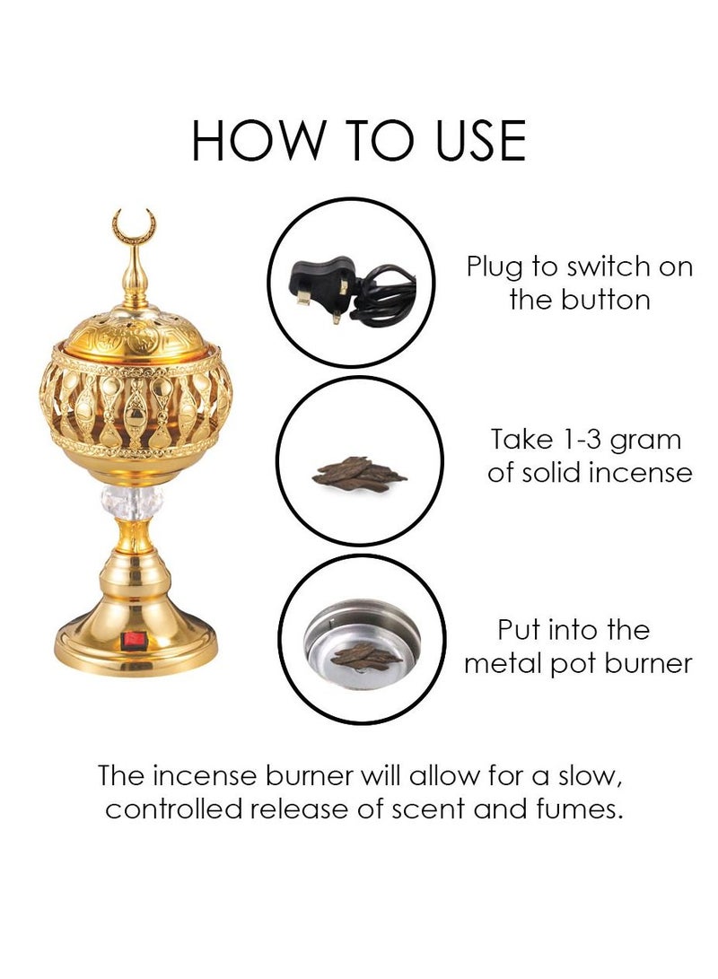 Luxurious Design Oud Bakhoor Incense Burner Electric Mabkhara Silver