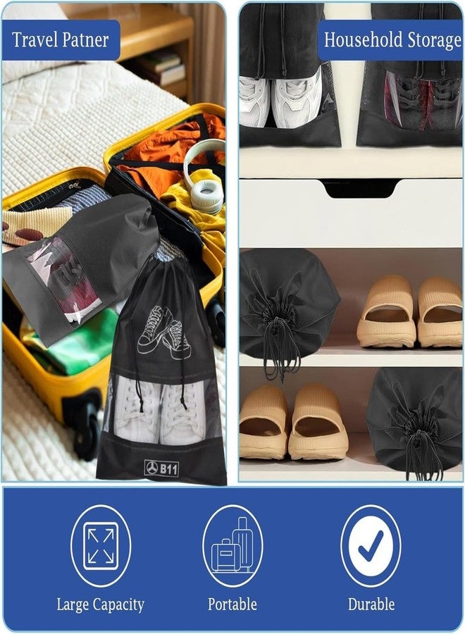 B11 Pack of 10 Shoe Bags with Clear Window Unisex Shoe Pouch Protect from Dust & Water - Ideal for Formal, Sneakers, Sports or Casual Shoes or Boot - Image 5