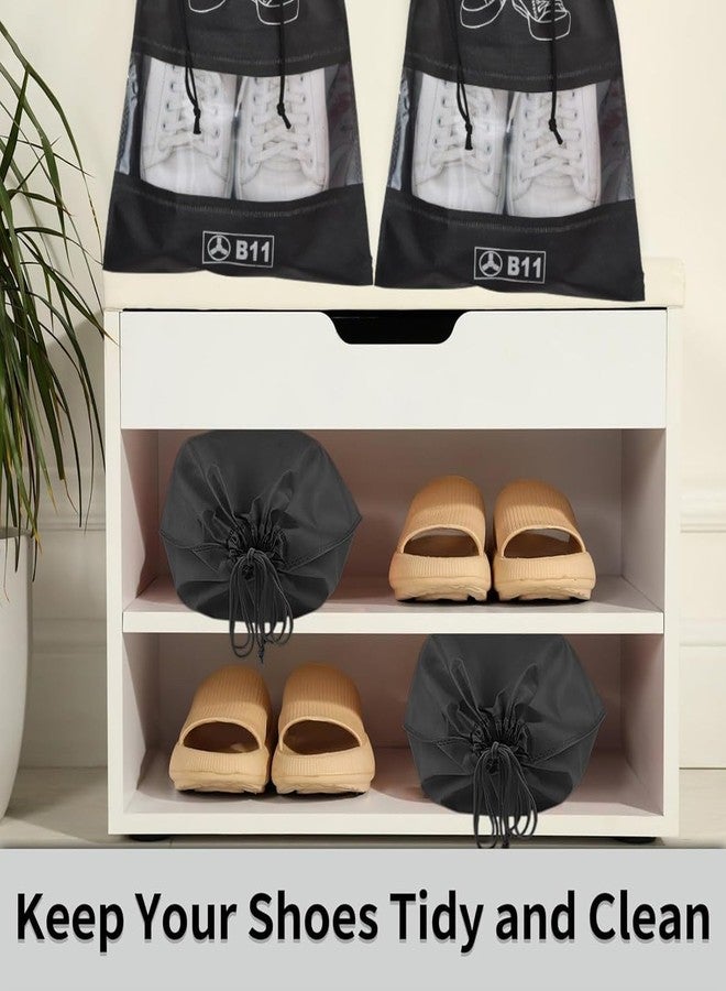 B11 Pack of 10 Shoe Bags with Clear Window Unisex Shoe Pouch Protect from Dust & Water - Ideal for Formal, Sneakers, Sports or Casual Shoes or Boot - Image 4