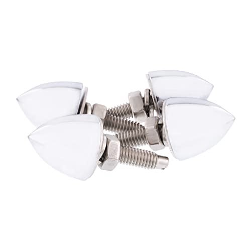 United Pacific Universal Chrome Bullet License Plate Fastener Screw Caps for Standard License Plates, 1-inch Stud w/Metric M6 x 1.0 Threads - 4 Pack, Silver, (10889) - Image 1