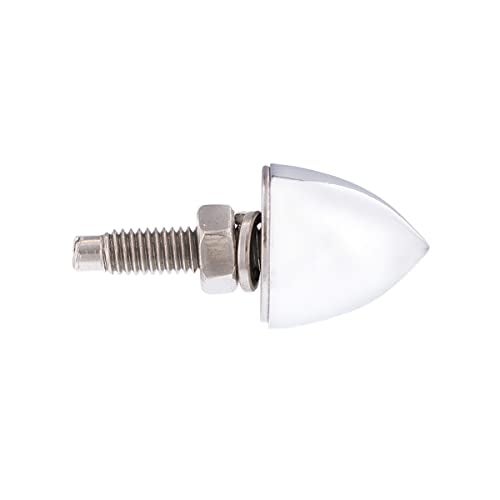 United Pacific Universal Chrome Bullet License Plate Fastener Screw Caps for Standard License Plates, 1-inch Stud w/Metric M6 x 1.0 Threads - 4 Pack, Silver, (10889) - Image 4