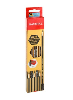 NATARAJ 12-Piece Gold HB Graphite Pencils With Rubber Tips  - Image 1