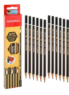 12-Piece Gold HB Graphite Pencils With Rubber Tips - pzsku/Z384573BC4338AD4EC1E7Z/45/_/1718954165/0316daa4-ecd8-4150-b4e8-a82e113959ca