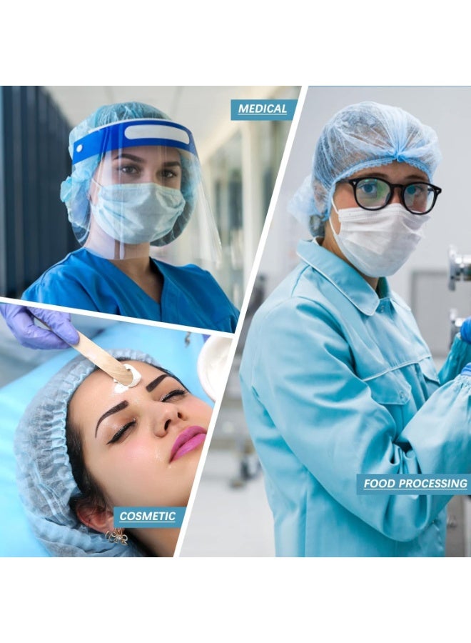 أوتيكا قبعة أوتيكا زرقاء قابلة للتمدد للاستخدام مرة واحدة، قبعة شعر قابلة للتمدد، قبعة شعر منفوخة/قبعة طبخ، شبكة شعر، غطاء رأس للنظافة، عبوة من 100 قطعة - Image 4