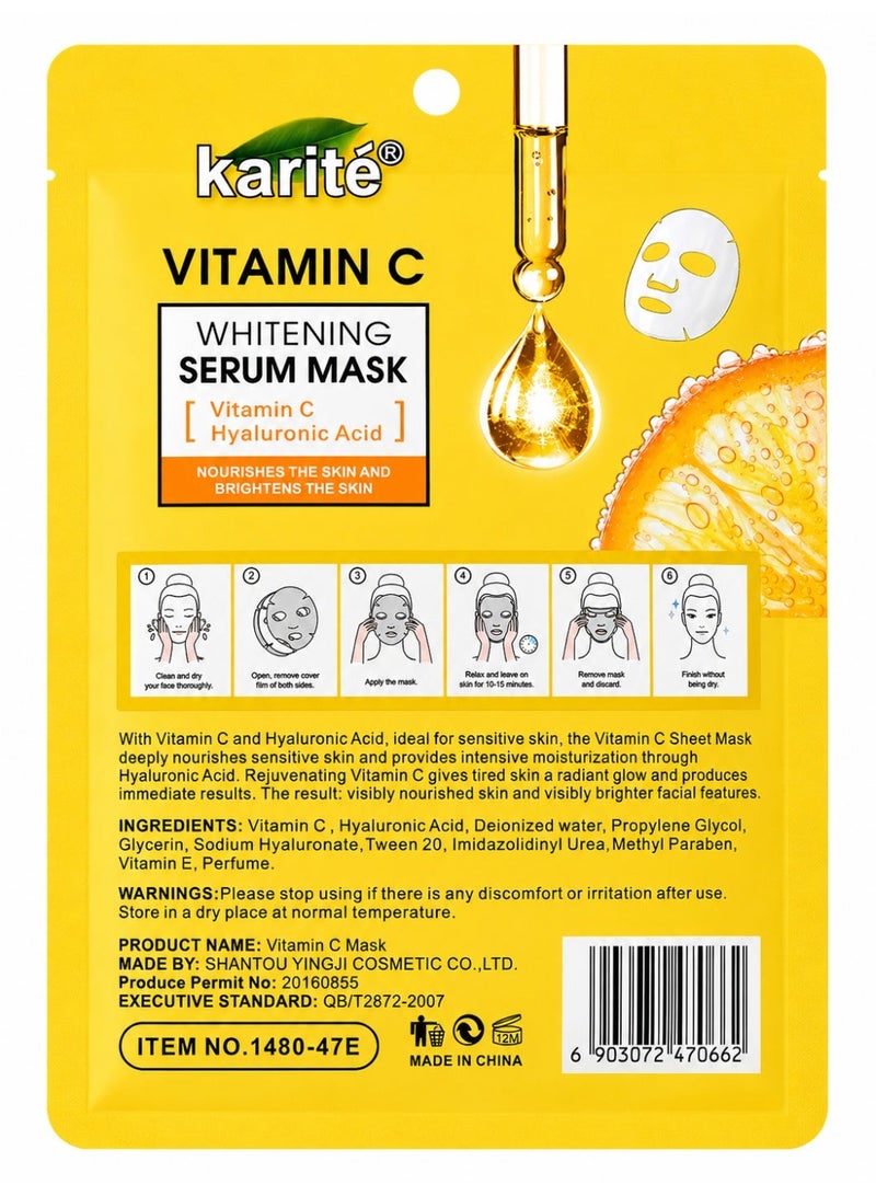 Karite Vitamin C Brightening and Glowing Serum Sheet Mask 30g - Image 2