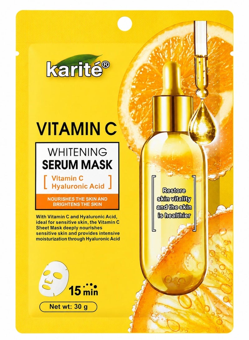 Karite Vitamin C Brightening and Glowing Serum Sheet Mask 30g - Image 1