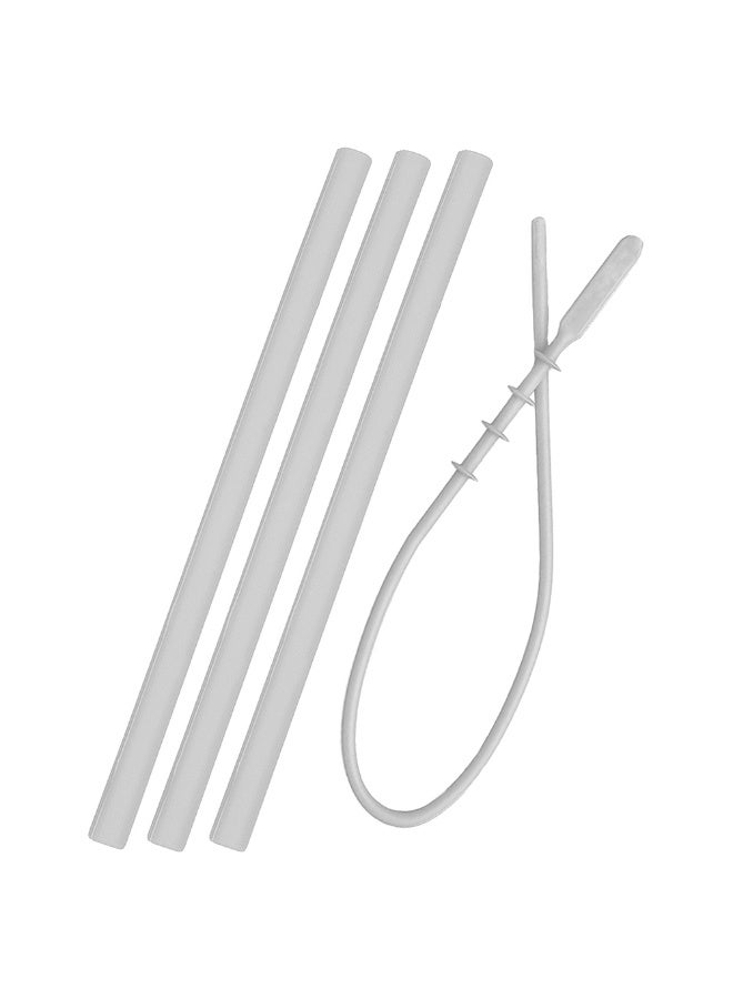 Minikoioi 3 Pieces Flexi Straws And Brush Powder Grey - Image 4