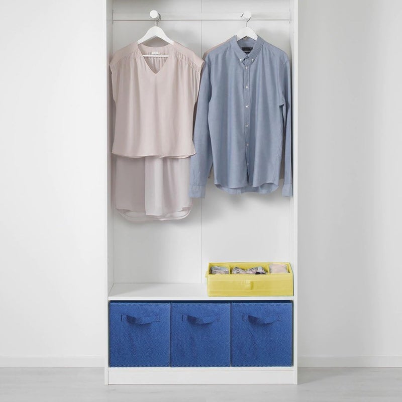 PowerKing Fabric Storage Box Organiser, 2-Piece Foldable Storage Cube Storage Box in Cube Shape – Blue - Image 3