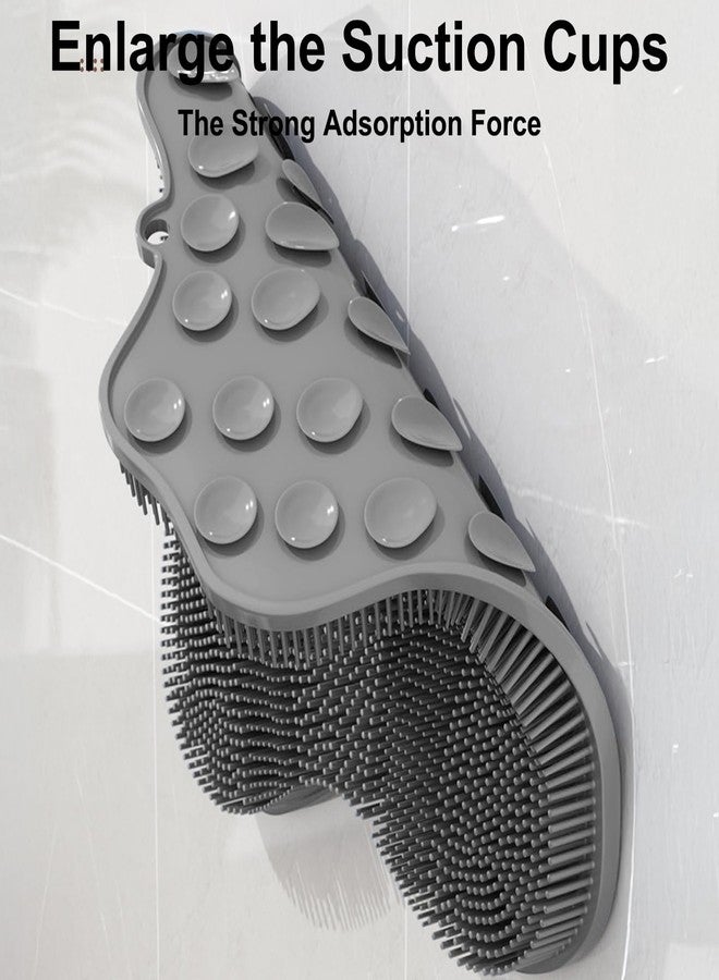 Easkite Shower Foot Scrubber, Shower Foot and Back Scrubber with Suction Cups, Shower Silicone Foot Washer for Exfoliating Massage（Grey） - Image 3