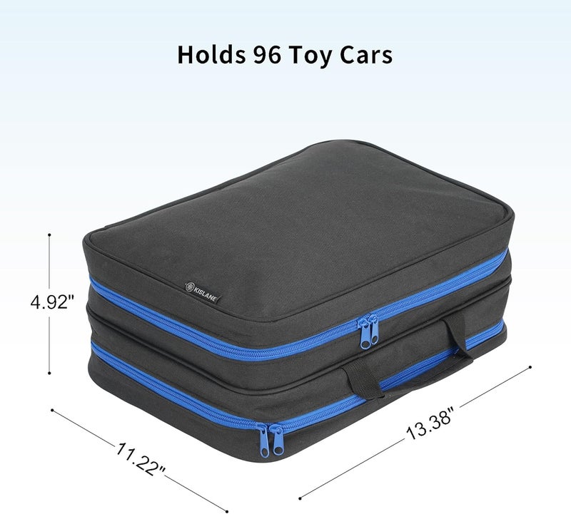 KISLANE 96 Toy Cars Storage Case - Organizer for Mini Toys, Matchbox Cars, Small Dolls - Black - Image 2