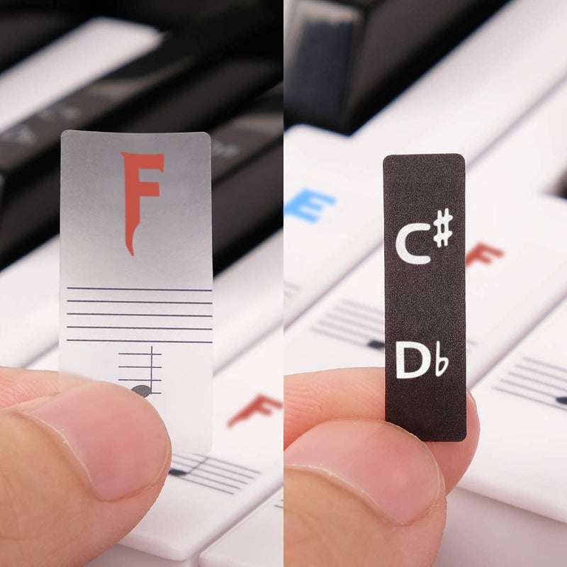 Palap Piano Stickers Labels for 37, 49, 54, 61, 88 Keys Keyboard, Piano Removable Stickers - Image 1