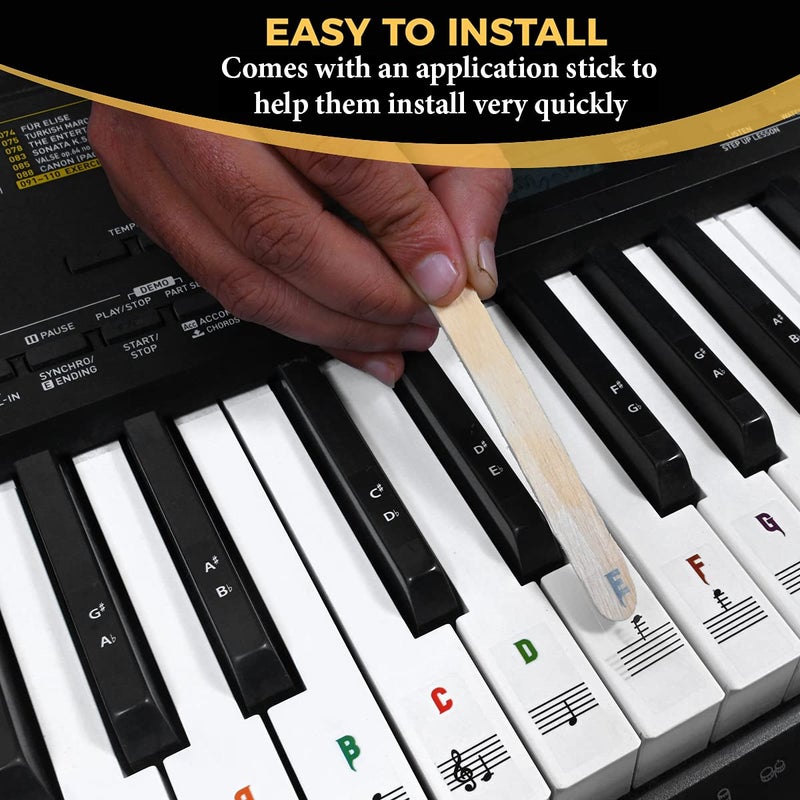 Palap Piano Stickers Labels for 37, 49, 54, 61, 88 Keys Keyboard, Piano Removable Stickers - Image 3
