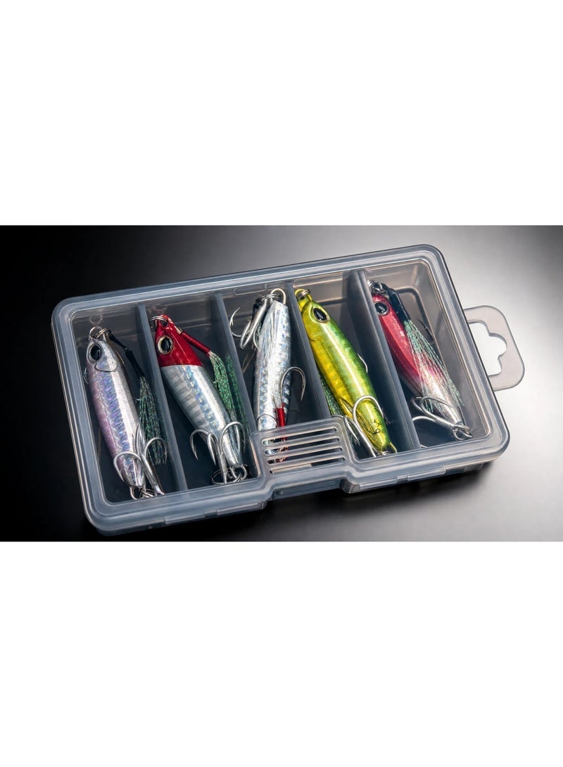 Five hard lures per pack, 3D eye minnow-type lures, crank-type lures, suitable for near-shore and long-distance casting, bottom fishing for grouper, bottom trident hook, easier to catch fish. (32g) Mixed colors. - Image 4