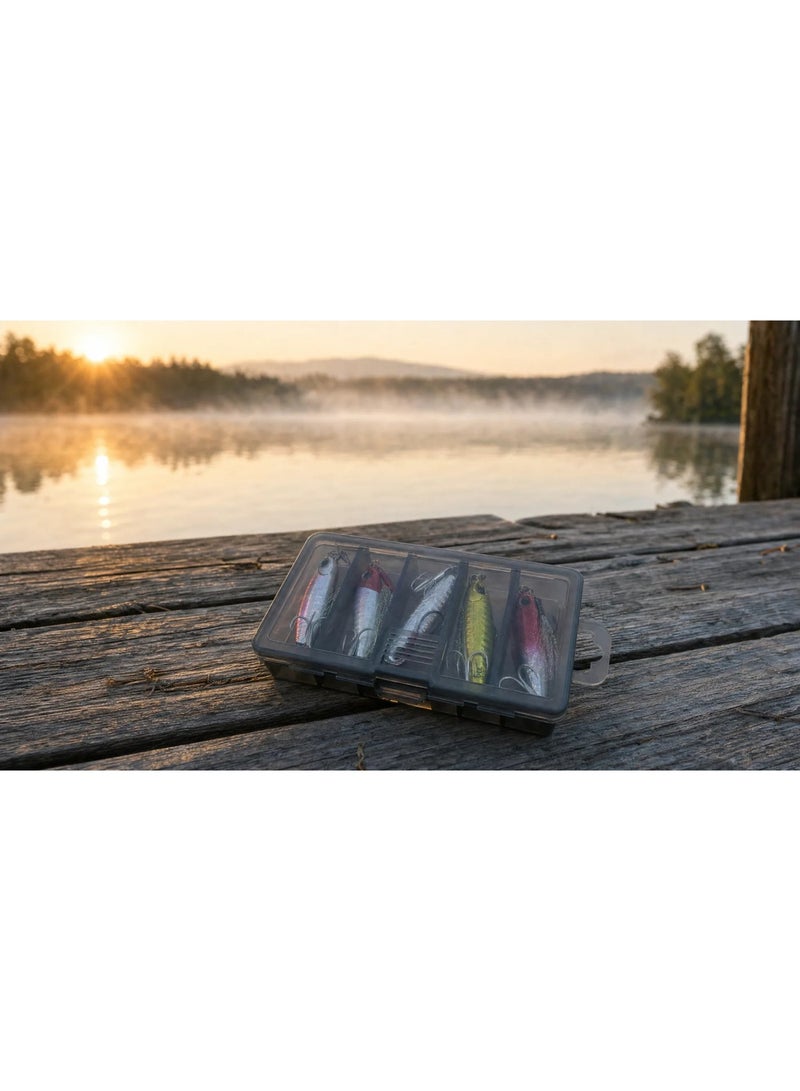 Five hard lures per pack, 3D eye minnow-type lures, crank-type lures, suitable for near-shore and long-distance casting, bottom fishing for grouper, bottom trident hook, easier to catch fish. (32g) Mixed colors. - Image 2