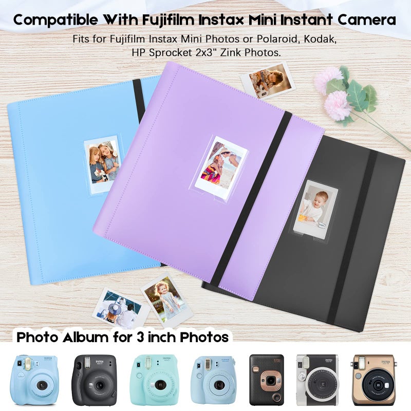 Veicevol 560 Pockets Photo Album for Fujifilm Instax Mini Camera  Album for Polaroid Photo  Photo Album for Fujifilm Instax Mini 12 11 9 40 90 8 Evo LiPlay Instant Camera  2x3 Photo Album (Purple) - Image 4
